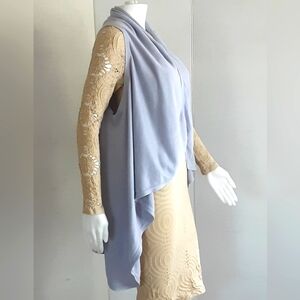 COLDWATER CREEK Periwinkle Open Front Waterfall Cardigan Vest Sz OS